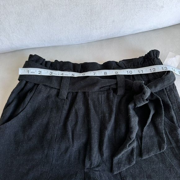 Aerospostale Black Linen Blend Paperbag SHORTS S NEW - Picture 4 of 9